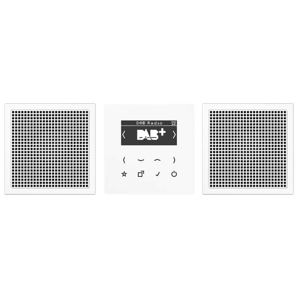 Jung Smart Radio DAB+ DABLS2WW Set Stereo Radio 4011377172470 Set Weiss mit 2 Lautsprechern, Set Wei