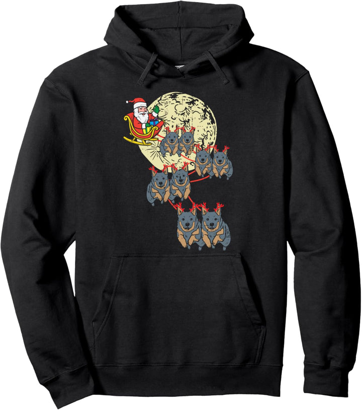 Reindeer Heeler Santa Christmas Animal Cattle Dog Xmas Gift Pullover Hoodie