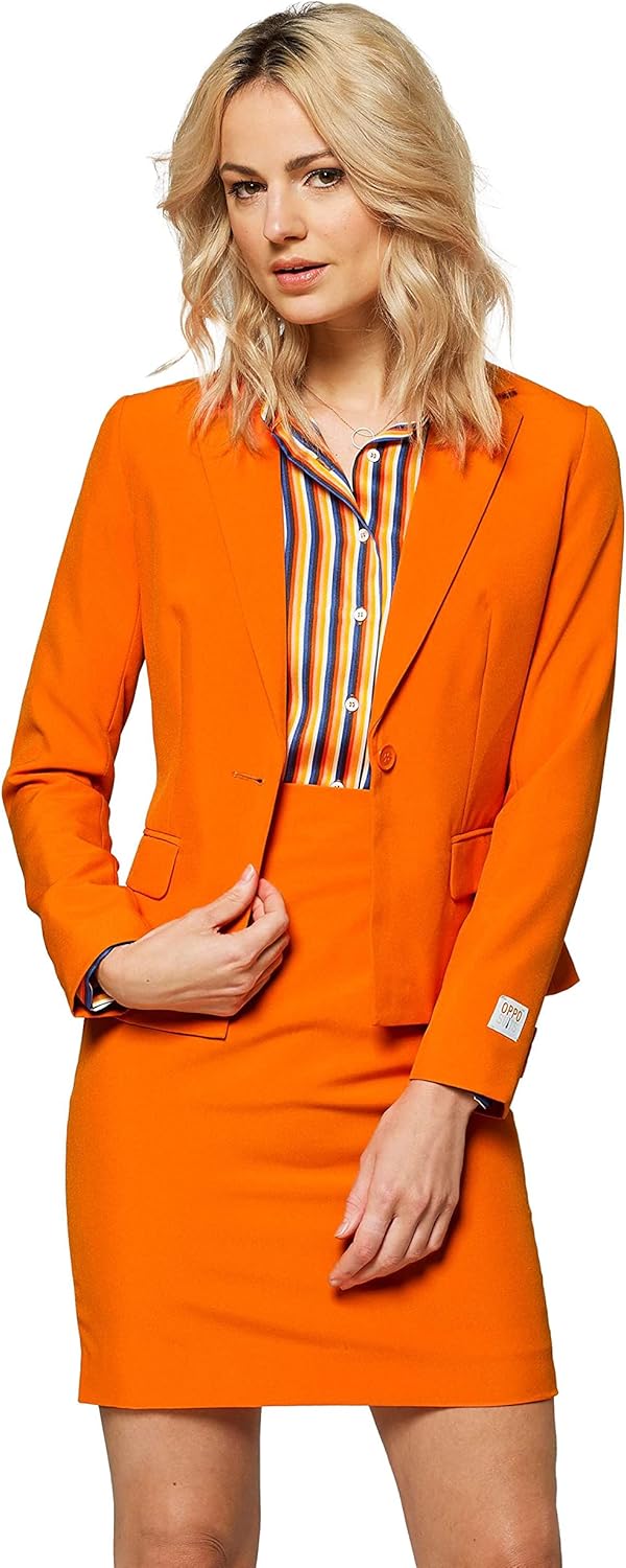 OppoSuits - Verrückter Anzug mit lustigen Prints für Damen - Komplettes Set: Jacke und Rock 32-34 Fo