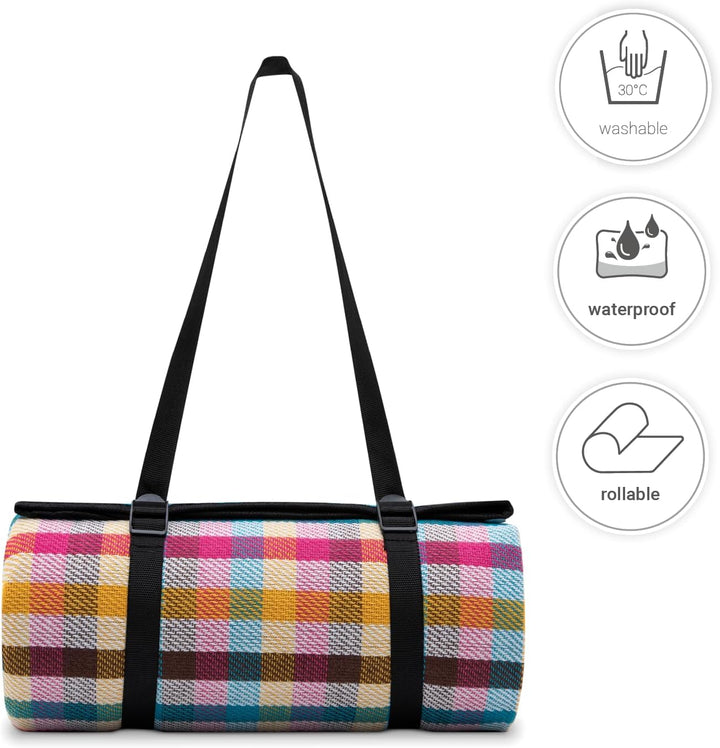 Paco Home Picknickdecke Campingdecke XXL Strand Picknickdecke Wasserdicht Mit Tragegriff Leicht Komp