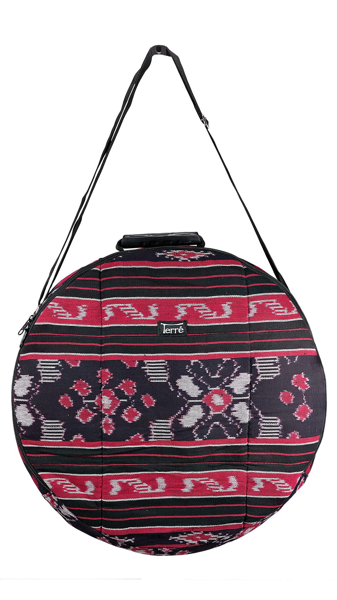 Shamandrum Tasche aus Ikat ROT Ø 45 cm für Schamanentrommel Rahmentrommel - im MYSEVENDO Set - Rund
