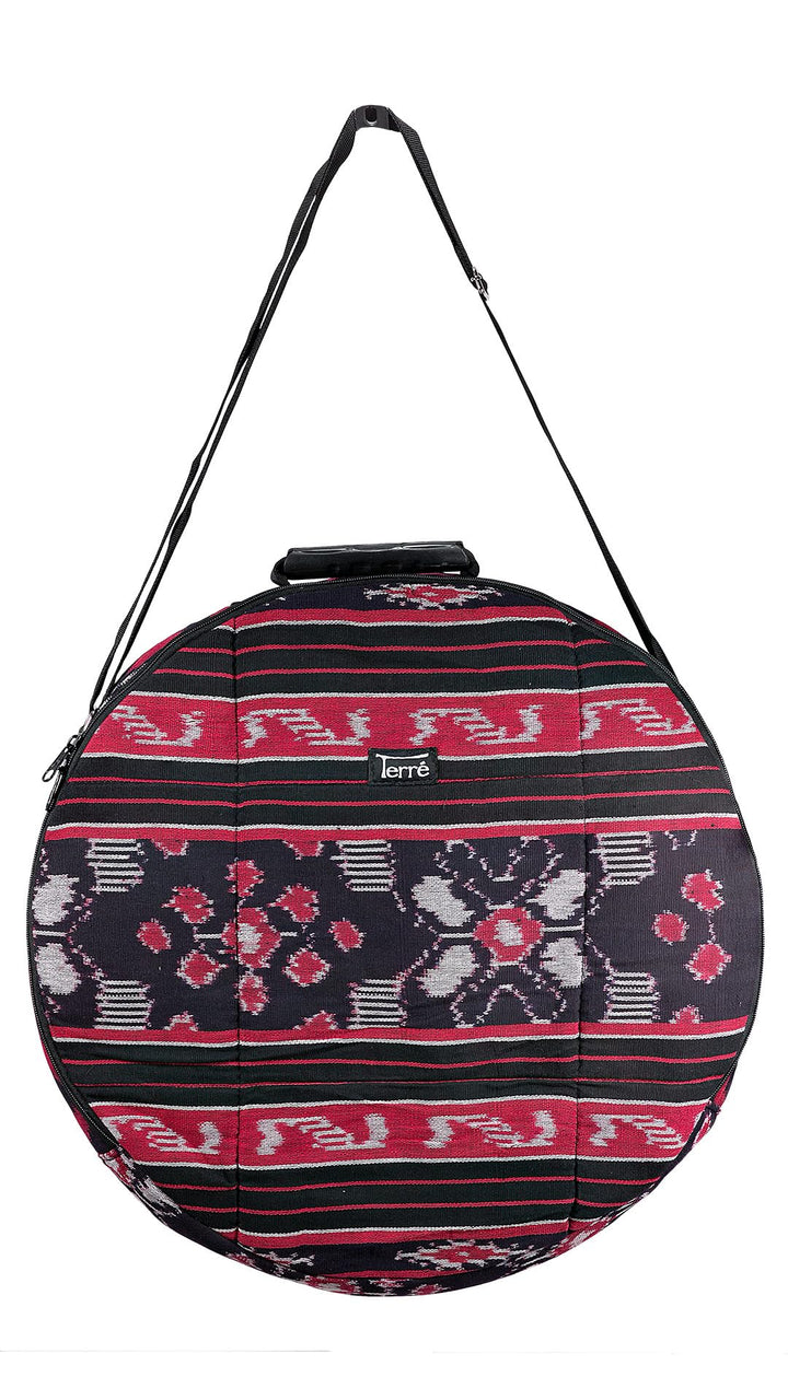Shamandrum Tasche aus Ikat ROT Ø 45 cm für Schamanentrommel Rahmentrommel - im MYSEVENDO Set - Rund