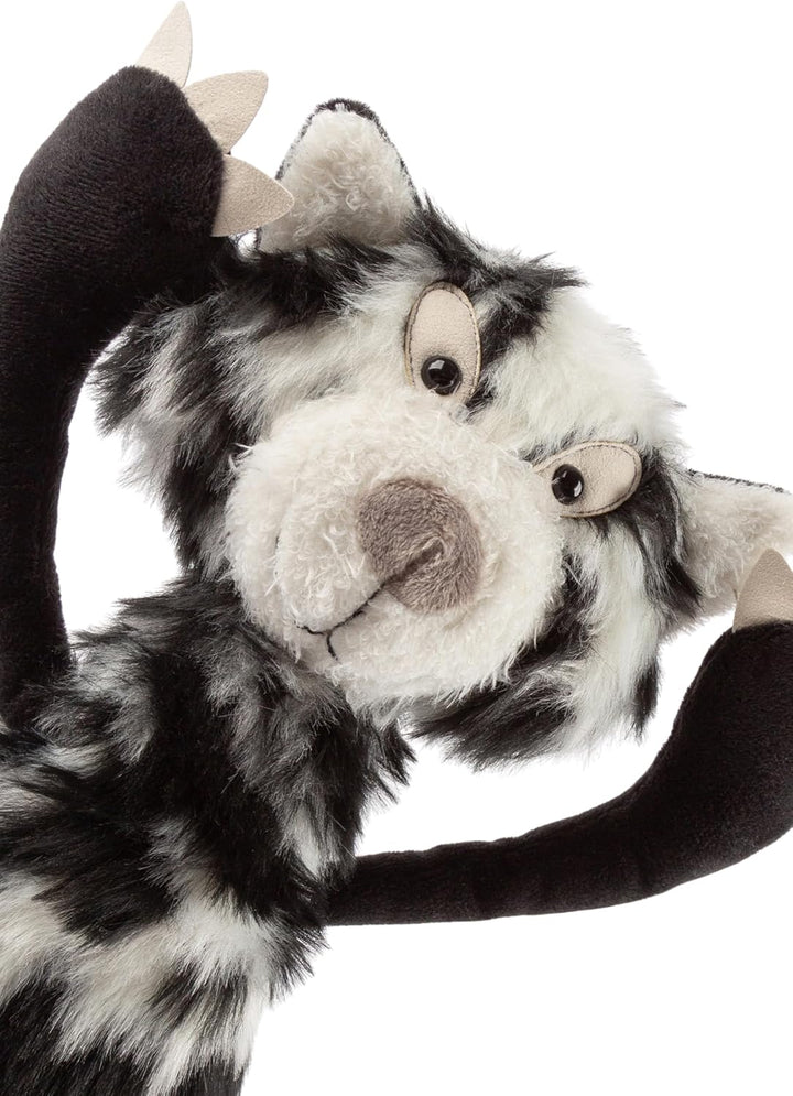 sigikid BEASTS, Kuscheltier für Erwachsene und Kinder, Katze Cat Macchiato, Schwarz/Weiss, 38057 Sch