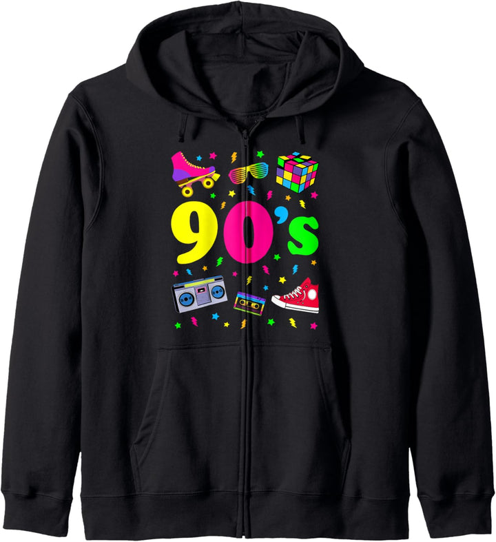 90er Jahre Motto Party 90s Kostüm - I love the 90s Kapuzenjacke