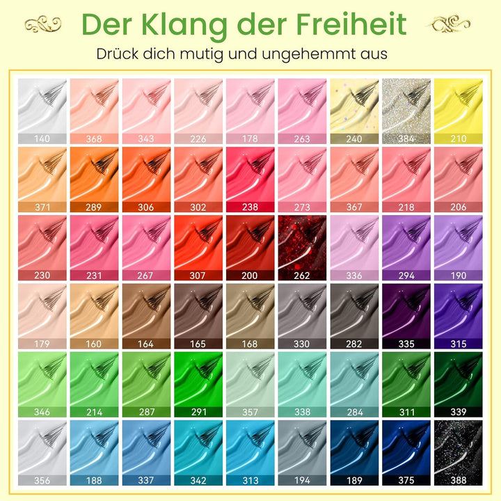 U V Nagellack Set, Phoenixy Nagelset Gelnägel Starterset mit 48W U V/LED Nagellampe 54 Farben Gelnäg