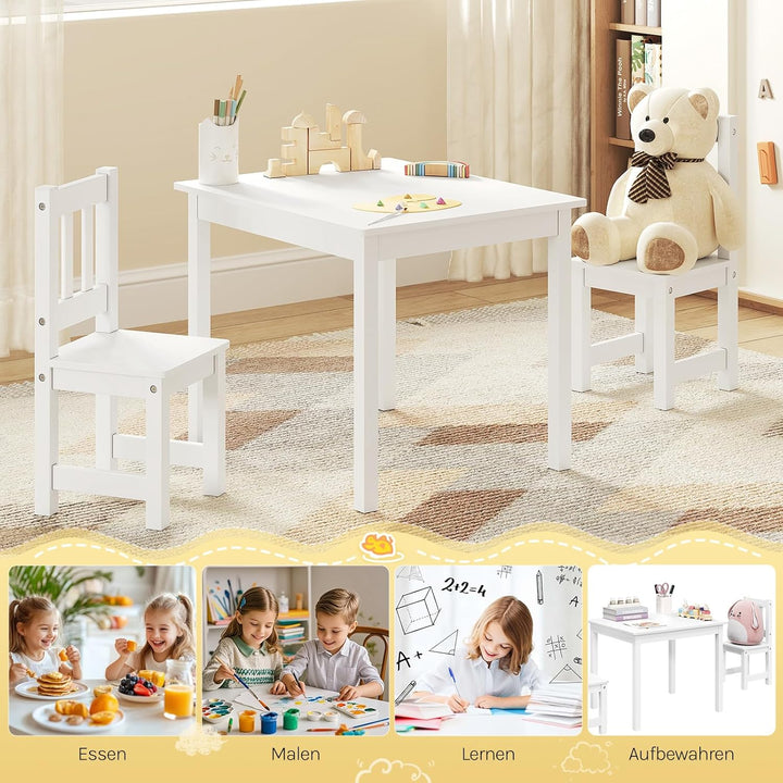 WOLTU Kindertisch mit 2 Stühlen, für Kinderzimmer Kindergarten, Kinder Tisch Stuhl Set, Sitzgruppe f