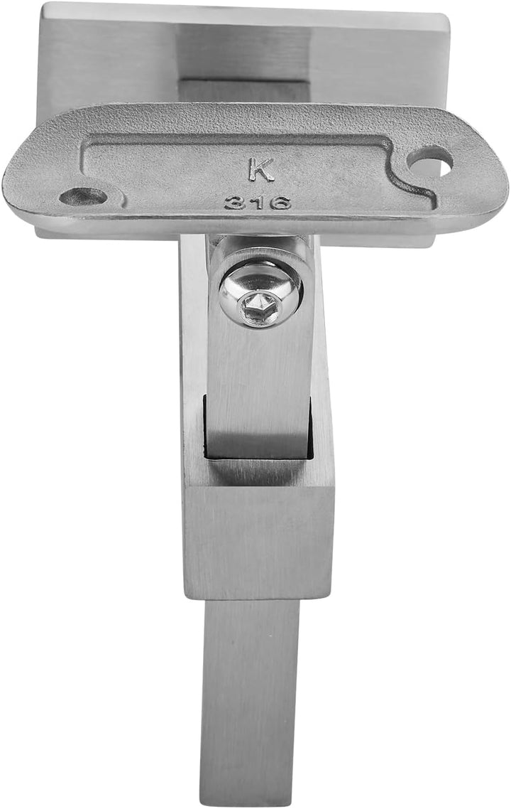 5 x Edelstahl Handlaufhalter eckig höhen- und neigungsverstellbar für Rohr-Ø 42,4 x 2,0 mm Rund Pfos