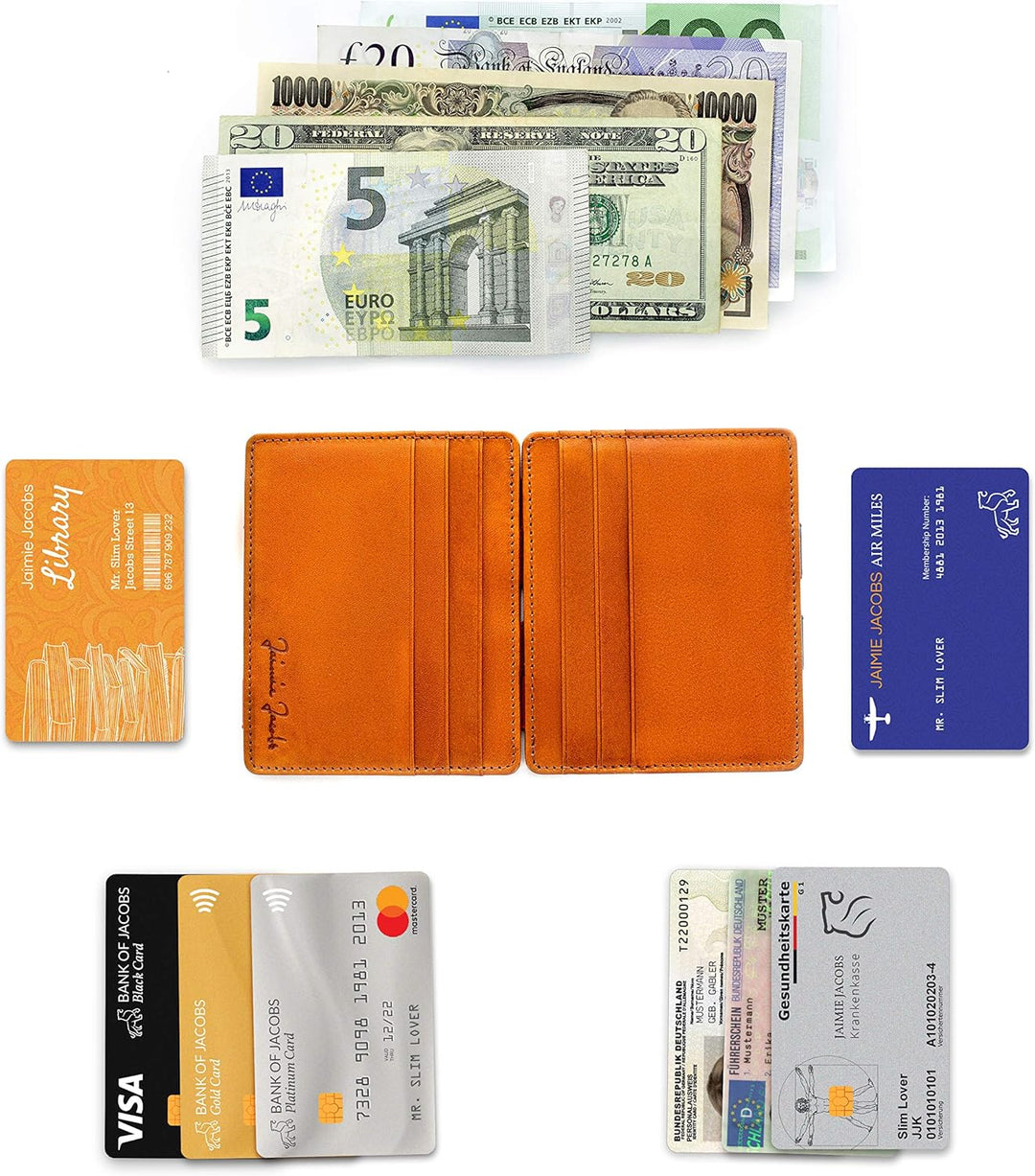 Jaimie Jacobs Flap Boy Slim ohne Münzfach Magic Wallet integrierter RFID Schutz Magischer Geldbeutel