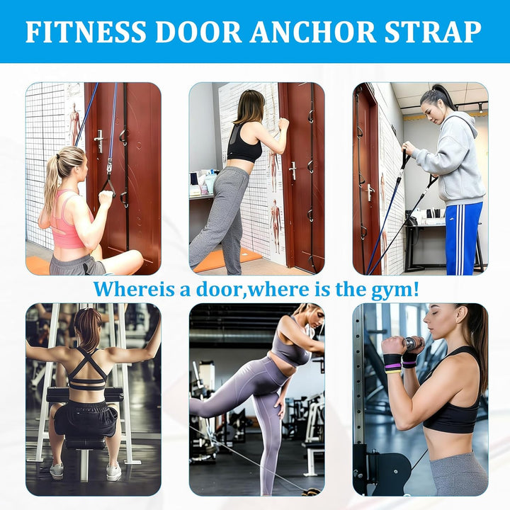 Türanker, Door Anchor Strap for Resistance Bands, Bohr- und Nagelfreier Türanker Gurt mit Mehrpunkt-