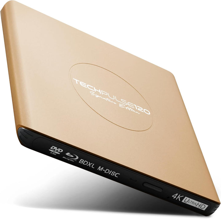 techPulse120 Externes UHD 4k 3D M-Disc BDXL USB 3.0 USB-C Laufwerk Blu-ray Brenner Burner Superdrive