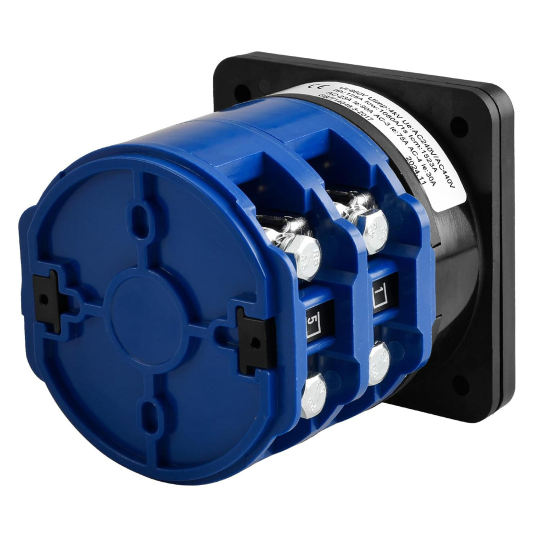 Heschen Drehwechsel-Nockenschalter, LW28-125/D202.2, 125A 660VAC, 2 Phasen, ON/OFF/ON 3 Positionen,