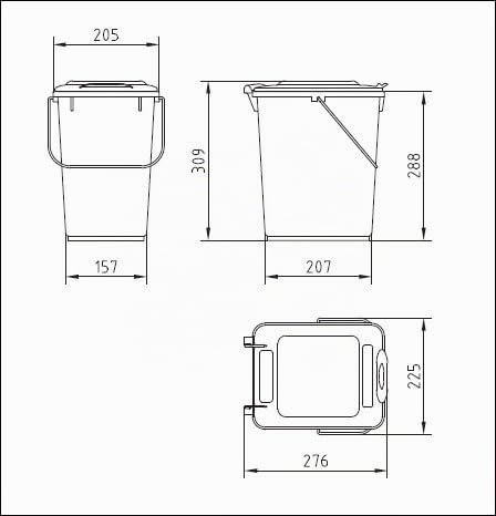 Sulo 2 x Bio Boy Müllbehälter für Küche und Garten 10 Liter im Set braun BIOABFALL