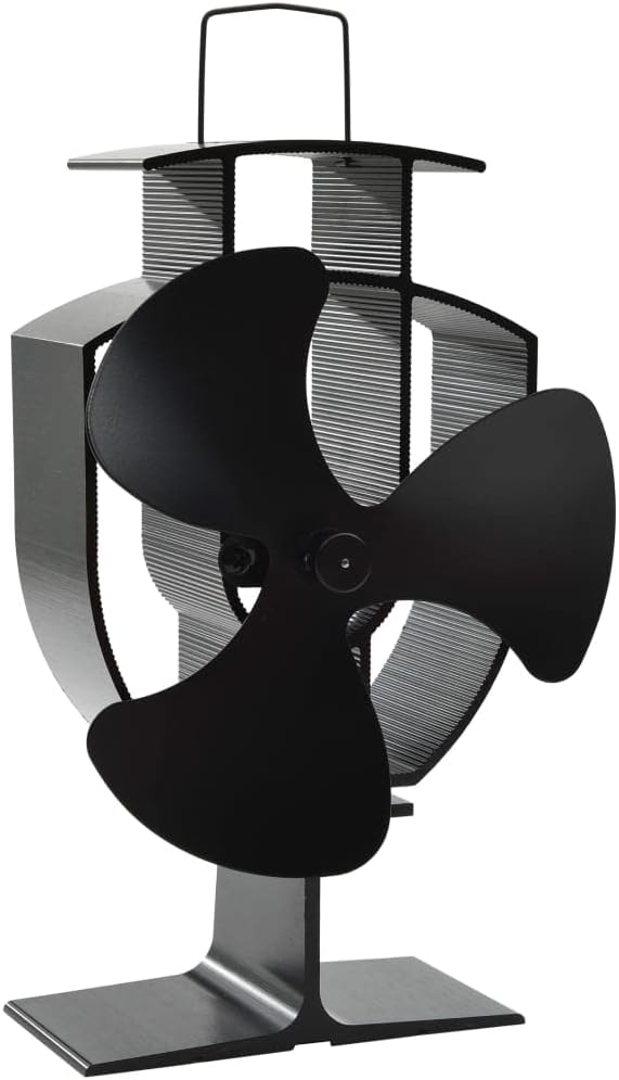 vidaXL Wärmebetriebener Kaminventilator 3 Blätter mit feuerfesten Drähten Stromlos Kaminofen Ventila