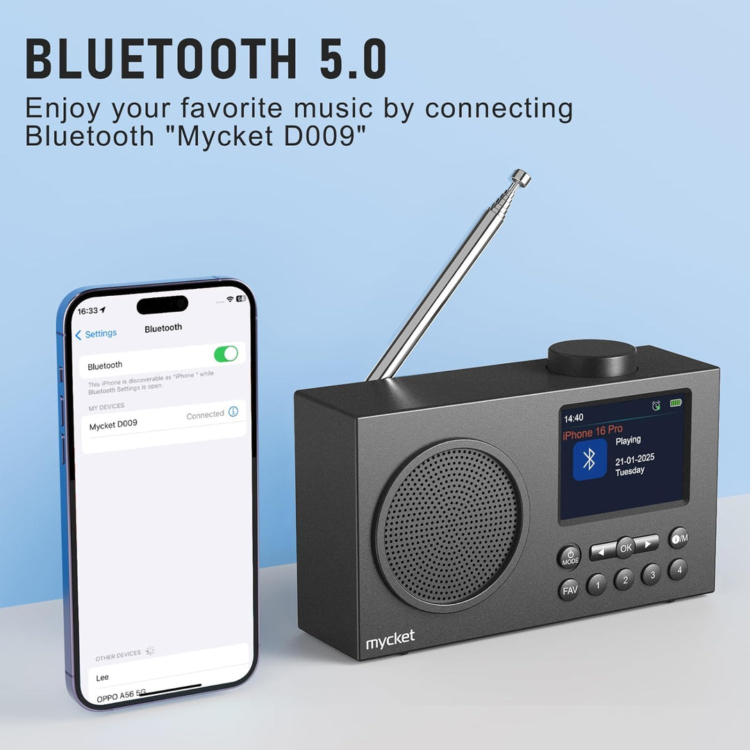 Mycket Tragbares DAB/DAB+ Radio, UKW Digital Radio mit 2025 Neuesten Signalempfängertechnologie, FM