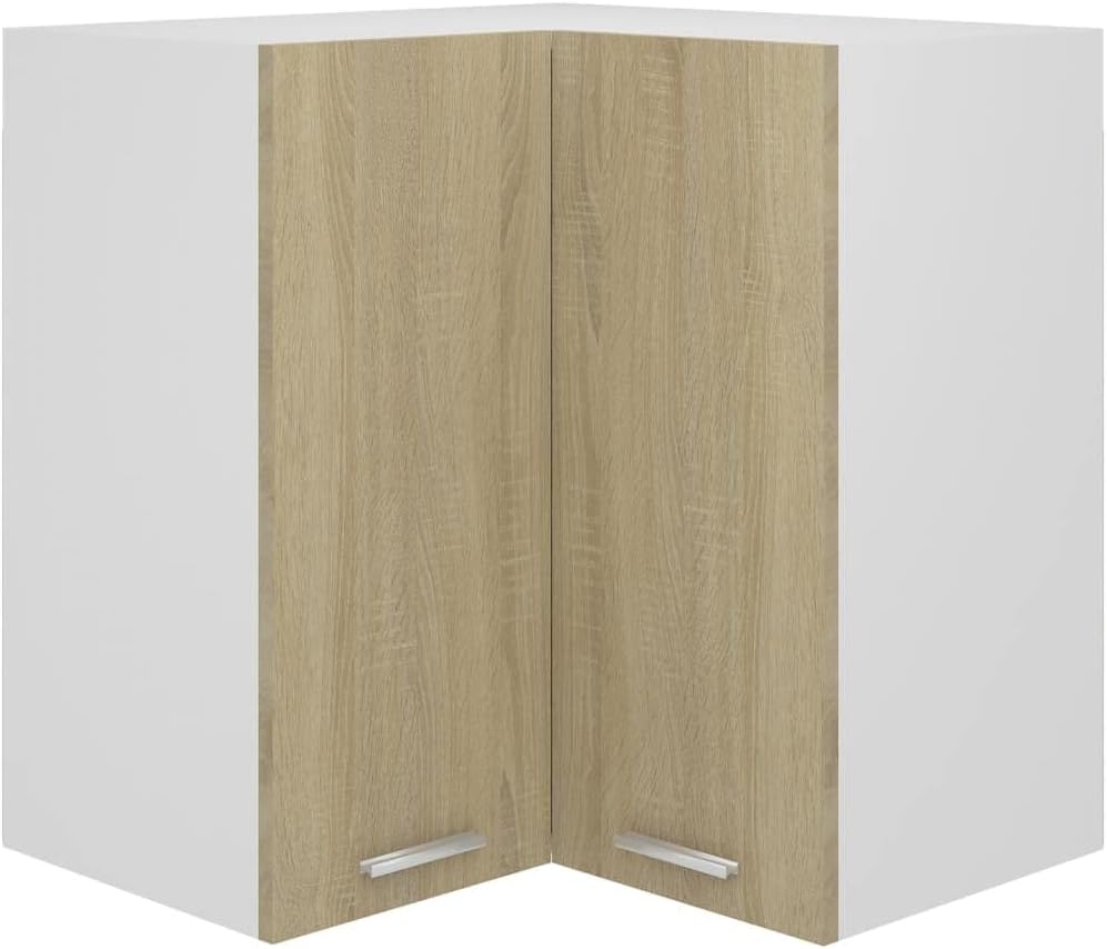 Eckhängeschrank Sonoma-Eiche 57x57x60 cm Holz KüChenschrank Eckschrank Vorratsschrank KüChenuntersch