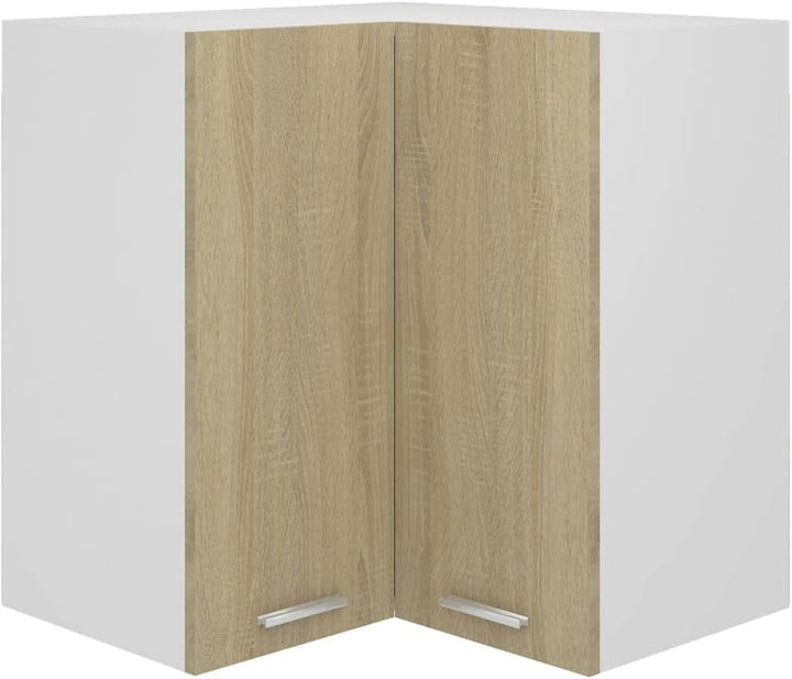 Eckhängeschrank Sonoma-Eiche 57x57x60 cm Holz KüChenschrank Eckschrank Vorratsschrank KüChenuntersch