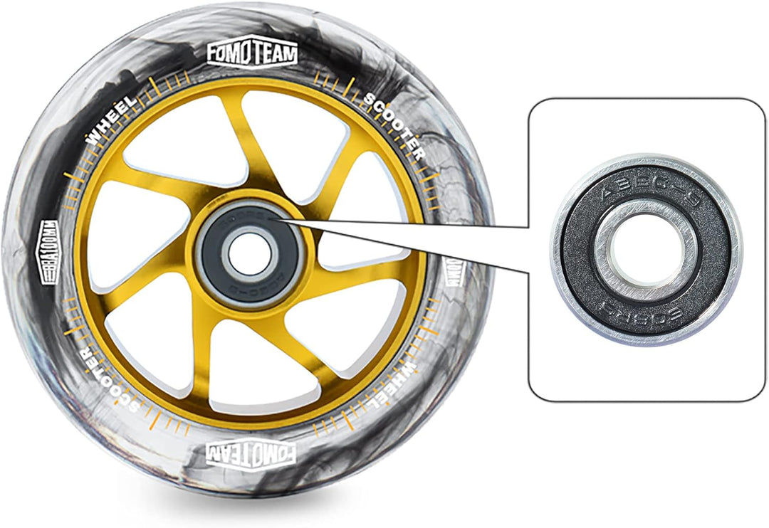 fomo team Scooter Ersatzräder scooter Rollen Räder 100mm24mm Aquarelleffekt EIN Paar mit ABEC-9 Kuge