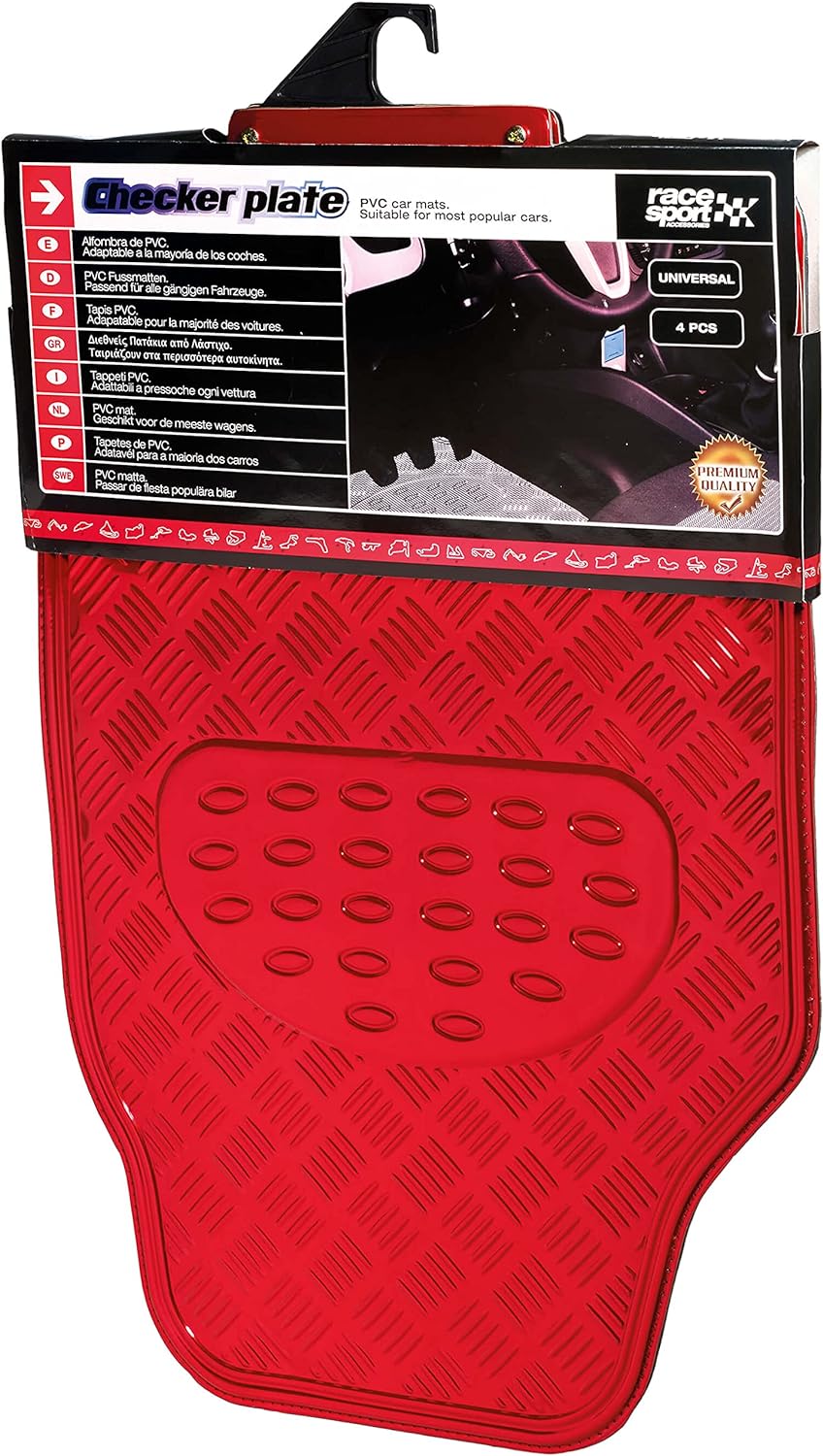 Sumex APA3000 PVC-Fussmatte, Aluminium-Optik, Rot