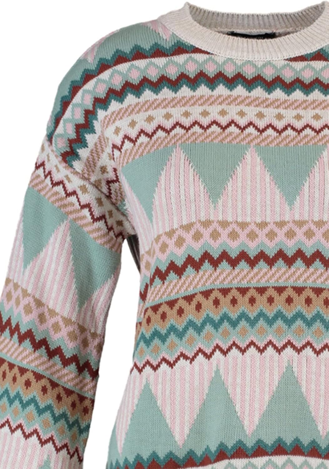 TRENDYOL Damen Jacquard-Pullover mit Rundhalsausschnitt, Regulärer Schnitt Sweatshirt, Minze