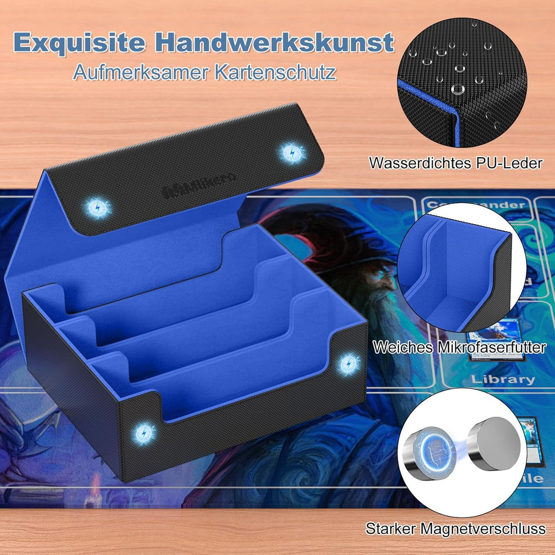 Mlikero Sammelkarten-Aufbewahrungsbox für 1800+ Karten, Magnetische Karten Deck-Box passend für MTG