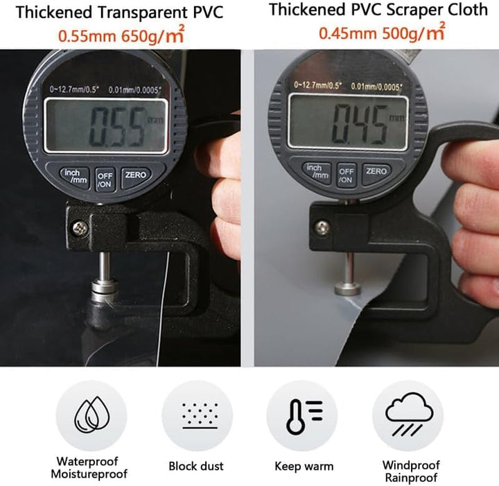 Jianyana Outdoor Vorhang Mit 30Mm öSen, 650G/M² Plane Transparente Vorhang Wasserdichter Plane Trenn