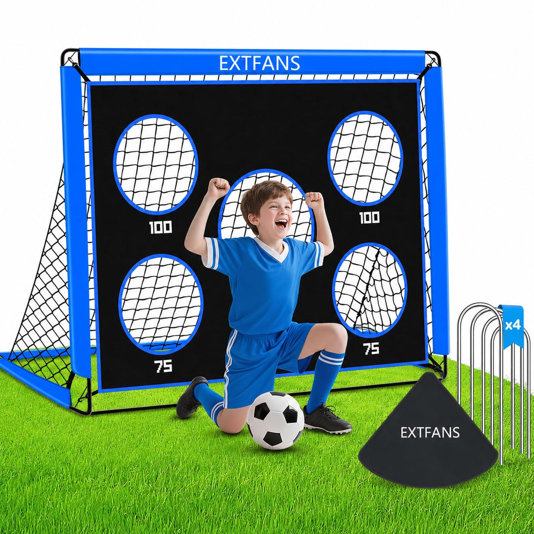 2-in-1 Fussballtor für Kinder | Faltbares Soccer Tor mit 5 Zielscheiben & Tragetasche | Robuster Out