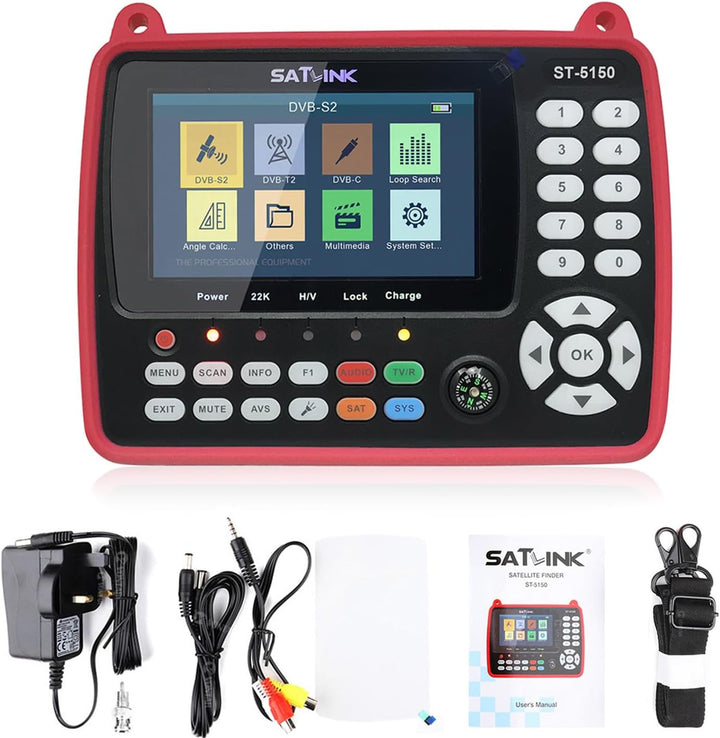 VISLONE Satfinder Messgerät ST-5150 DVB-S2 / T2 / C COMBO HD Satelliten-TV-Signalfinder Digitaler Ha