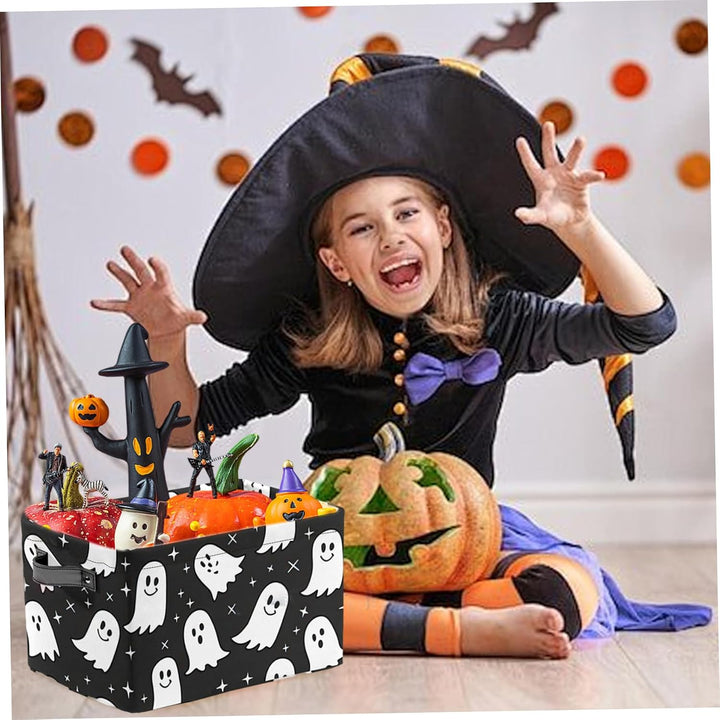 Ghost Basket Rechteckiger Halloween -Boo -Korb mit Griff GREEZ Kinder Kinder ARTEGRAGE ERGANGENDER E