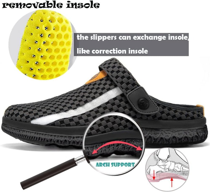 Unisex Clogs Hausschuhe Atmungsaktiv Mesh Pantoletten Sommer Beach Freizeit Schuhe rutschfest Weiche