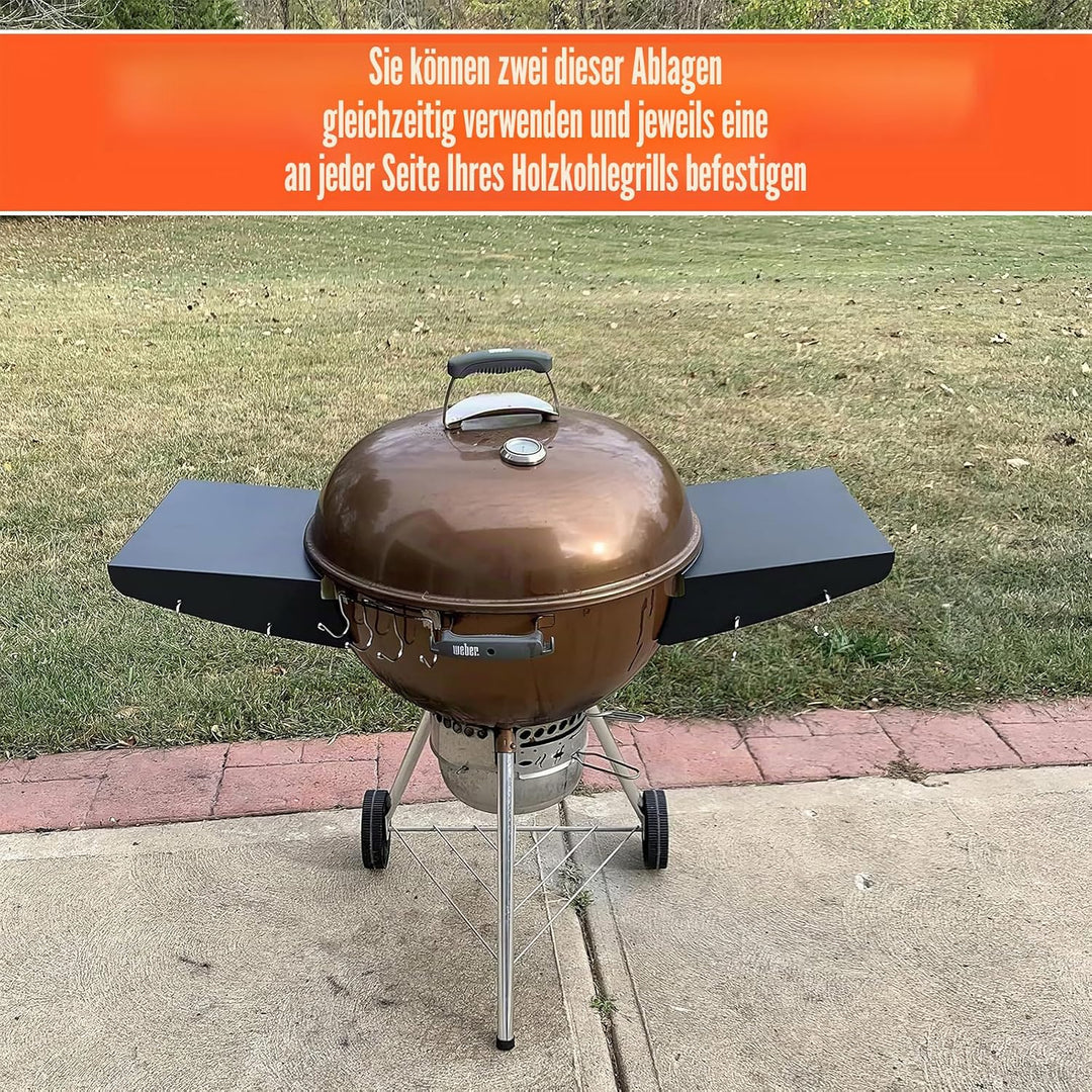 GFTIME Grill Beistelltisch für Weber 57 cm Kugelgrill, Master-Touch & Napoleon Kettle, Klappbarer BB