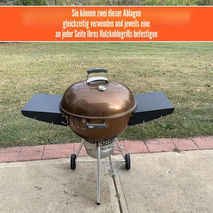 GFTIME Grill Beistelltisch für Weber 57 cm Kugelgrill, Master-Touch & Napoleon Kettle, Klappbarer BB
