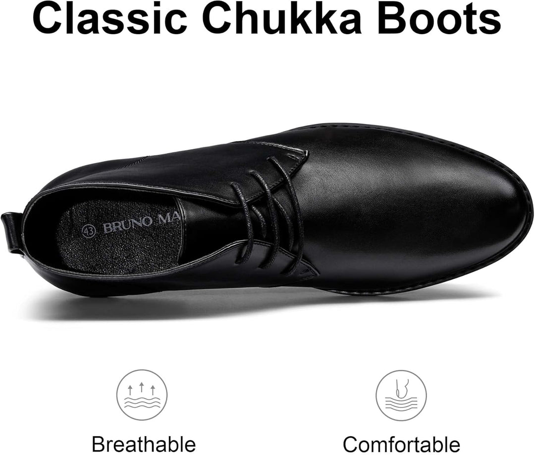 Bruno Marc Herren Chukka Stiefel Desert Boots Suede Leder Schnürstiefel Stiefeletten 47 EU Schwarz,