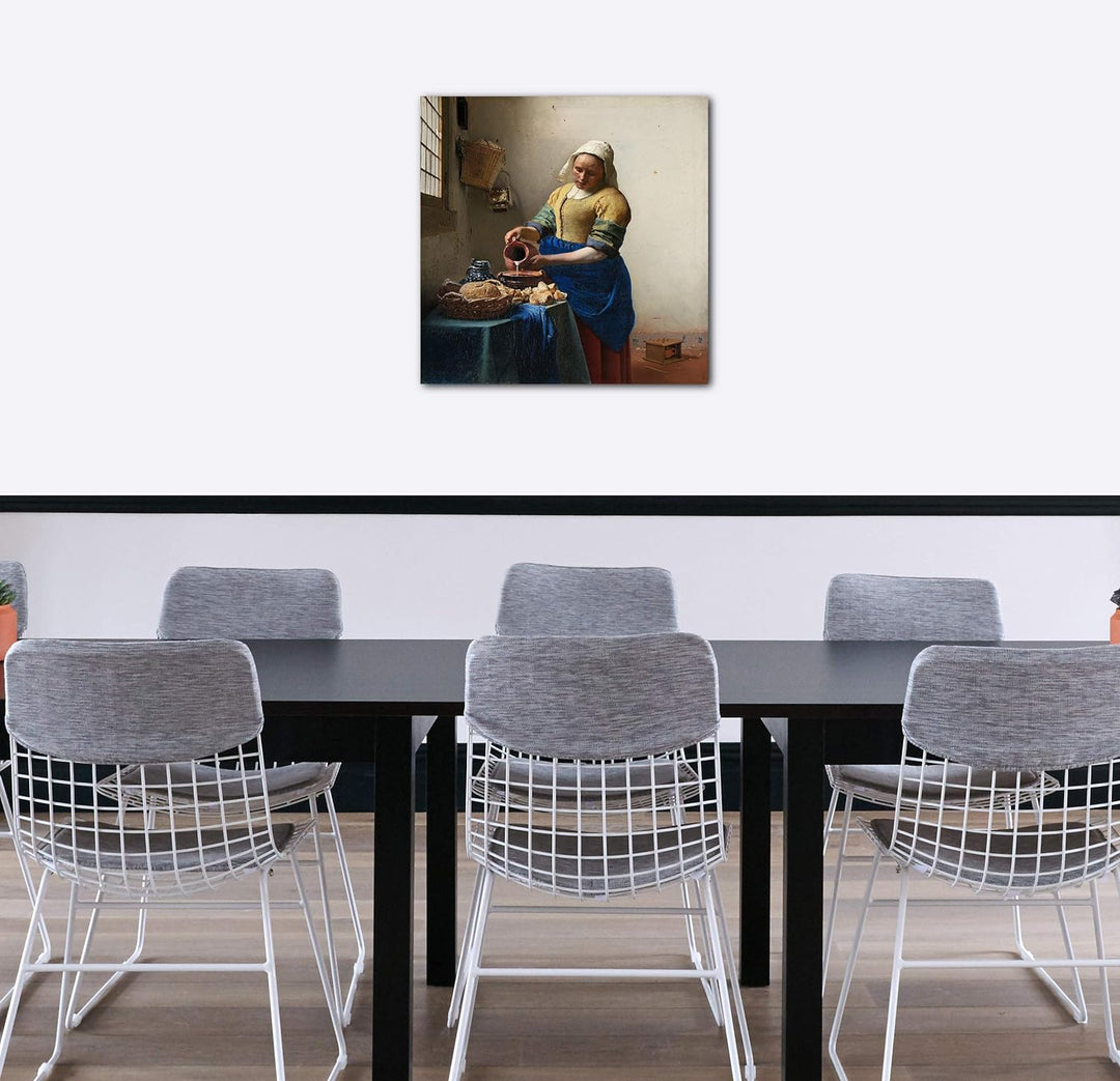 Printed Paintings Leinwand (60x60cm): Jan Vermeer - Das Milchmädchen (1658) 60x60 cm, 60x60 cm