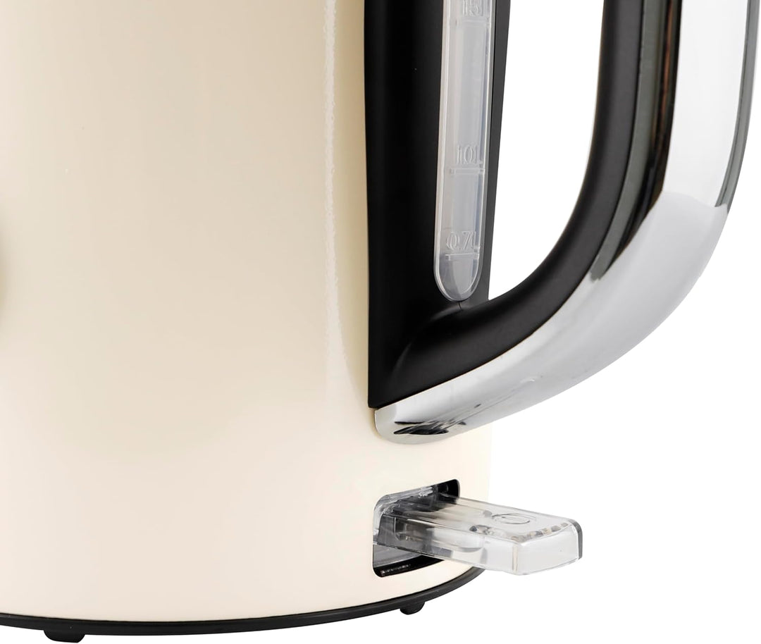 EMERIO Wasserkocher Retro Style | 2200 Watt | 1.7 Liter | Edelstahlgehäuse | Wasserstandsanzeige | W