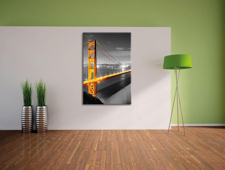 Pixxprint riesige Golden Gate Bridge als Leinwandbild/Grösse: 100x70 / Wandbild/Kunstdruck/fertig be