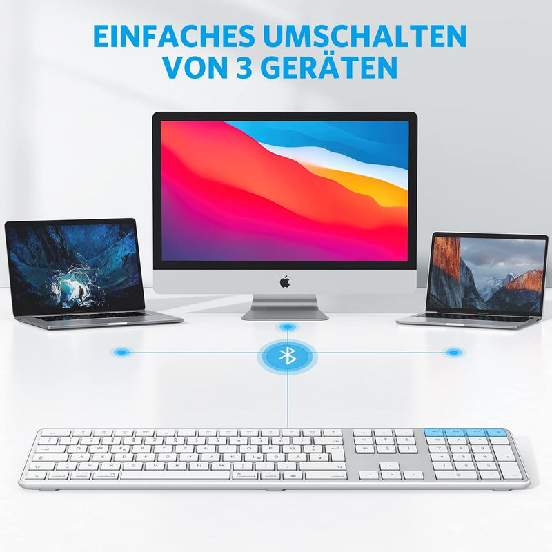 OMOTON Bluetooth Tastatur für MacOS(MacBook/MacBook Air/MacBook Pro/iMac/iMac Pro/Mac Pro/Mac Mini),