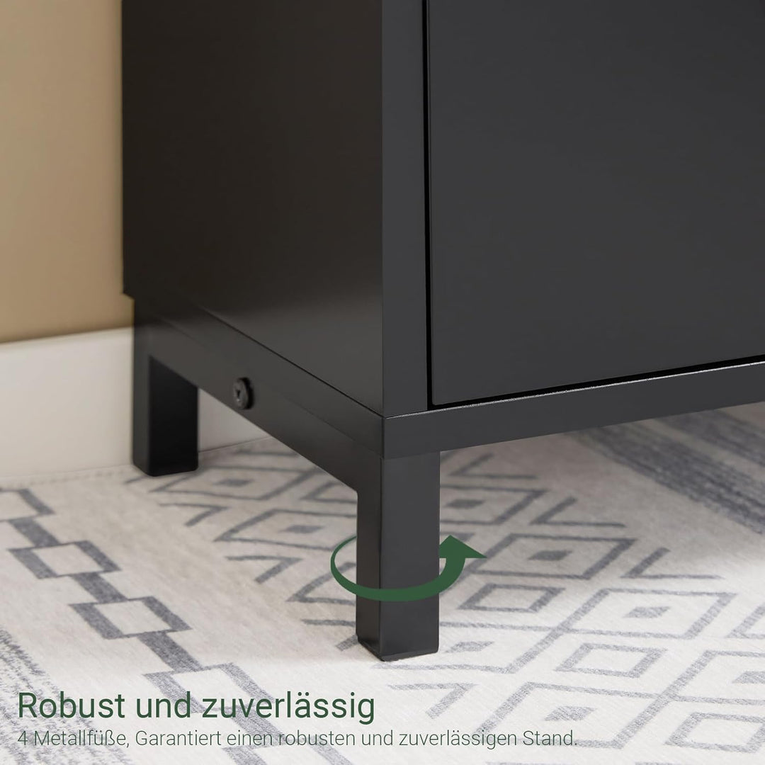SoBuy Schuhschrank Schuhbank mit Sitzfläche, Schuhregal mit Stauraum, Klappe, Sitzkissen, bis 113 kg