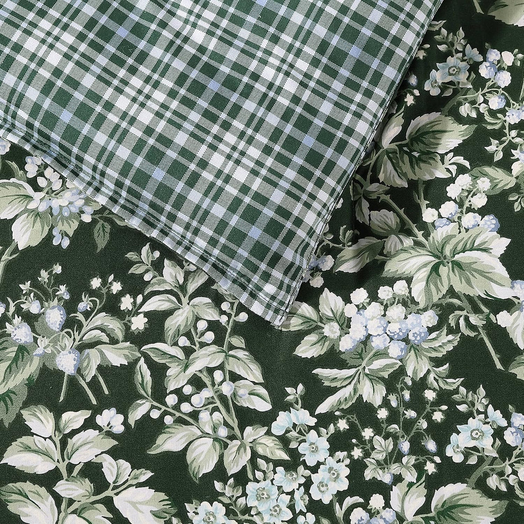 Laura Ashley - Queensize-Bettbezug-Set, wendbares Baumwoll-Bettwäsche-Set, inklusive passendem Kisse