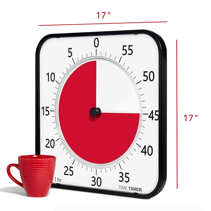 Time Timer MAX, extra-large visueller Analog-Timer (44x44cm), Einstellungen für 8 Dauer, austauschba