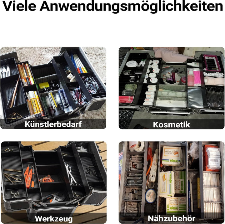 Wiltec Alu Transportkoffer, Aufbewahrungskoffer mit 2 Schlüsseln, Universalkoffer für Werkzeug, Hobb