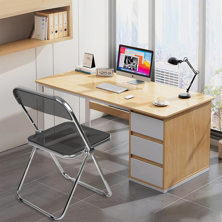 Homewell Esszimmerstühle 1er Set, Alek-Klappstühle mit Chromrahmen Stilvoll, Luxus Transparenter Kla