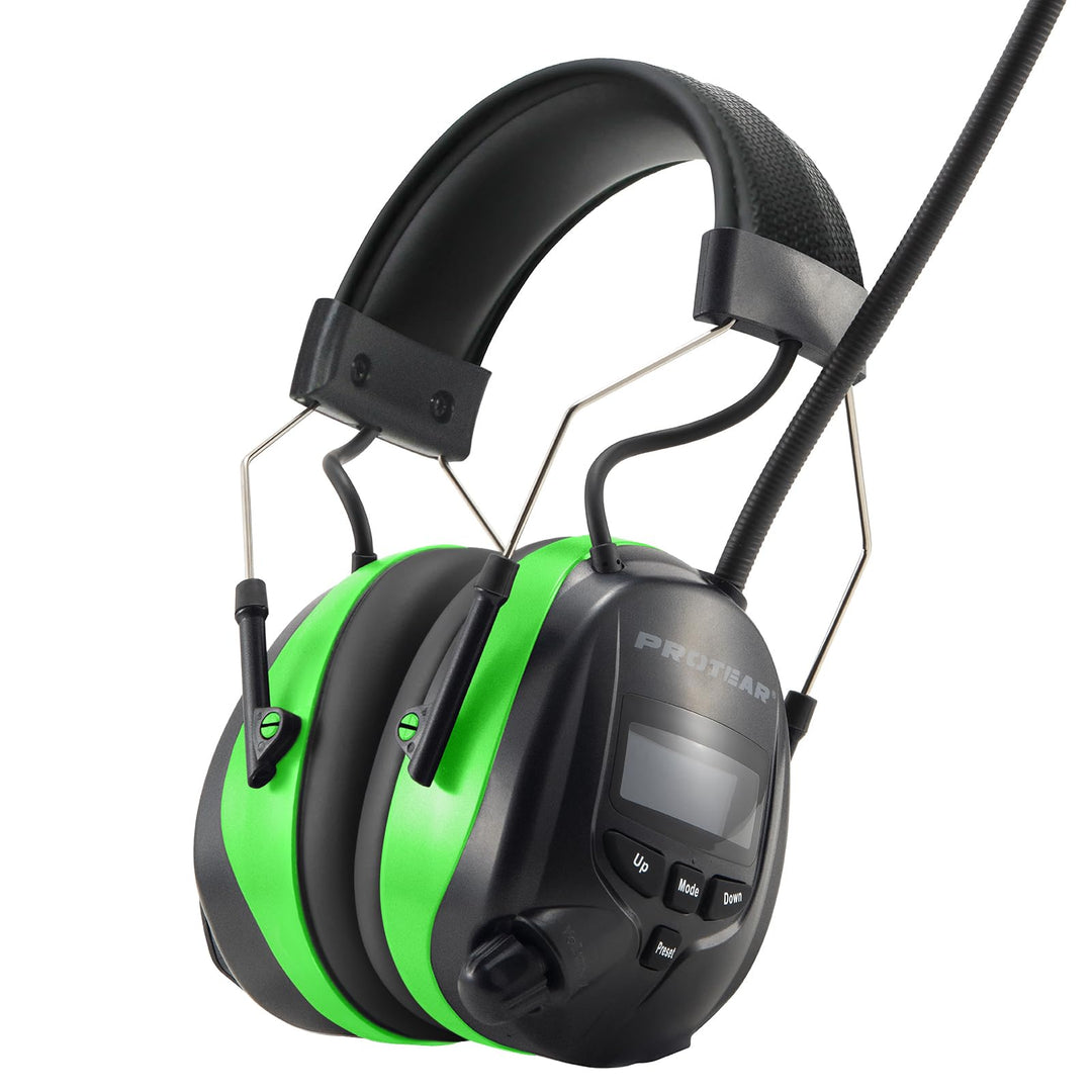 PROTEAR Gehörschutz mit Bluetooth und Radio FM/AM, eingebauter wiederaufladbarer Lithiumbatterie, Si