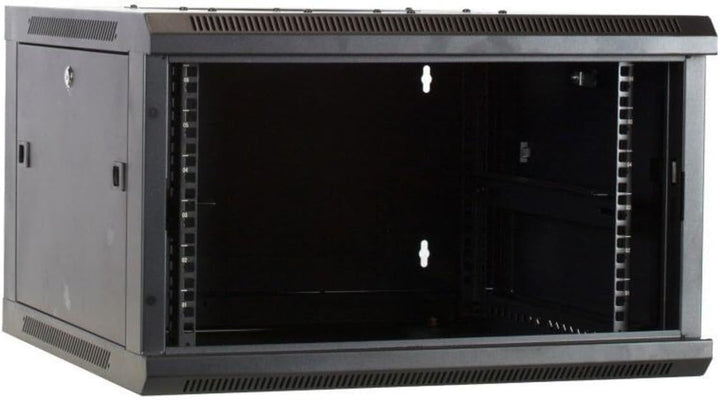 4HE Netzwerkschrank (Serverschrank) 19 Zoll Wandmontage - Metalltür - (BxTxH) 600x450x280mm - Schwar