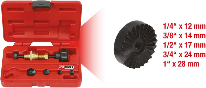 KS Tools 136.1105 Wasserhahn-Fräsapparat-Satz 1/4"-1", 6-tlg
