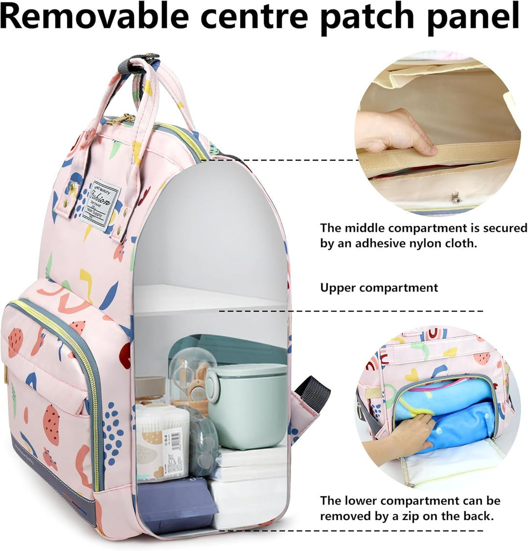 Wickeltasche Rucksack Baby Wickelrucksack Gross Windelrucksack Multifunktional Diaper Bag mit Mehrer