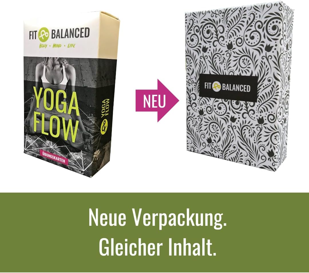 YOGA Karten, für Anfänger und Fortgeschrittene, mit 60 Yogaübungen, mit Online-Einführungs-Kurs, mit