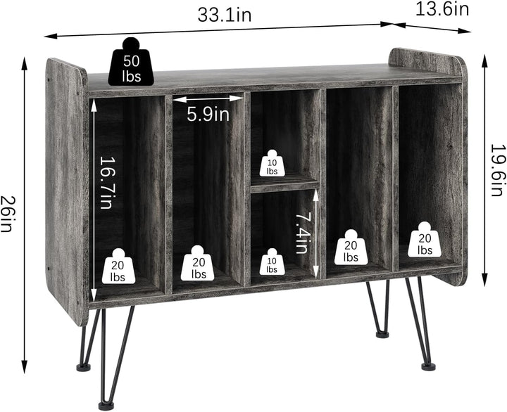 Plattenspielerständer Mit Aufbewahrung, Plattenspieler Regal, Plattenspielertisch, Schallplatten Auf