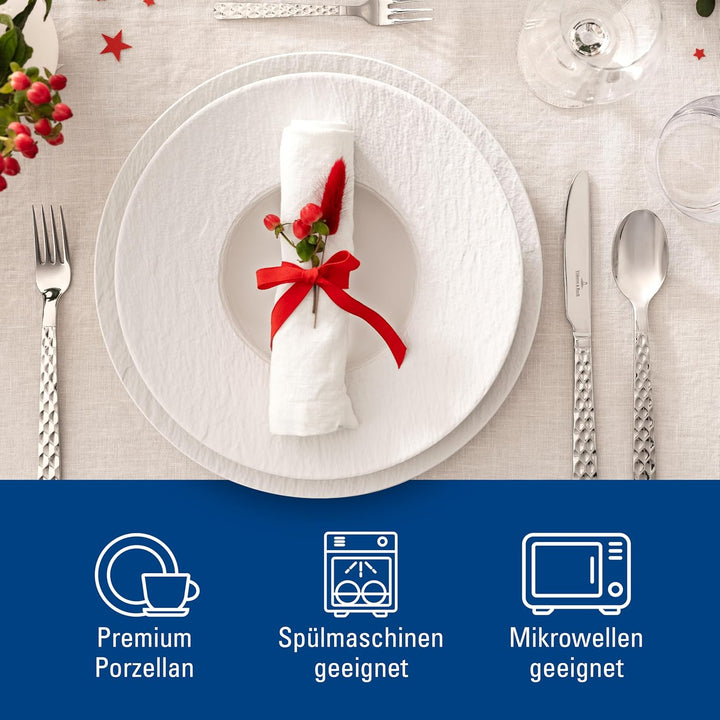 Villeroy &amp; Boch - Manufacture Rock blanc Teller-Set, 4 tlg., Geschirr Set für 2 Personen, Premium P
