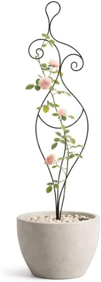 DanDiBo Design Rankhilfe Metall Rankgitter 140 cm Schwarz Frau Lora Kletterhilfe Bodenstecker Blumen