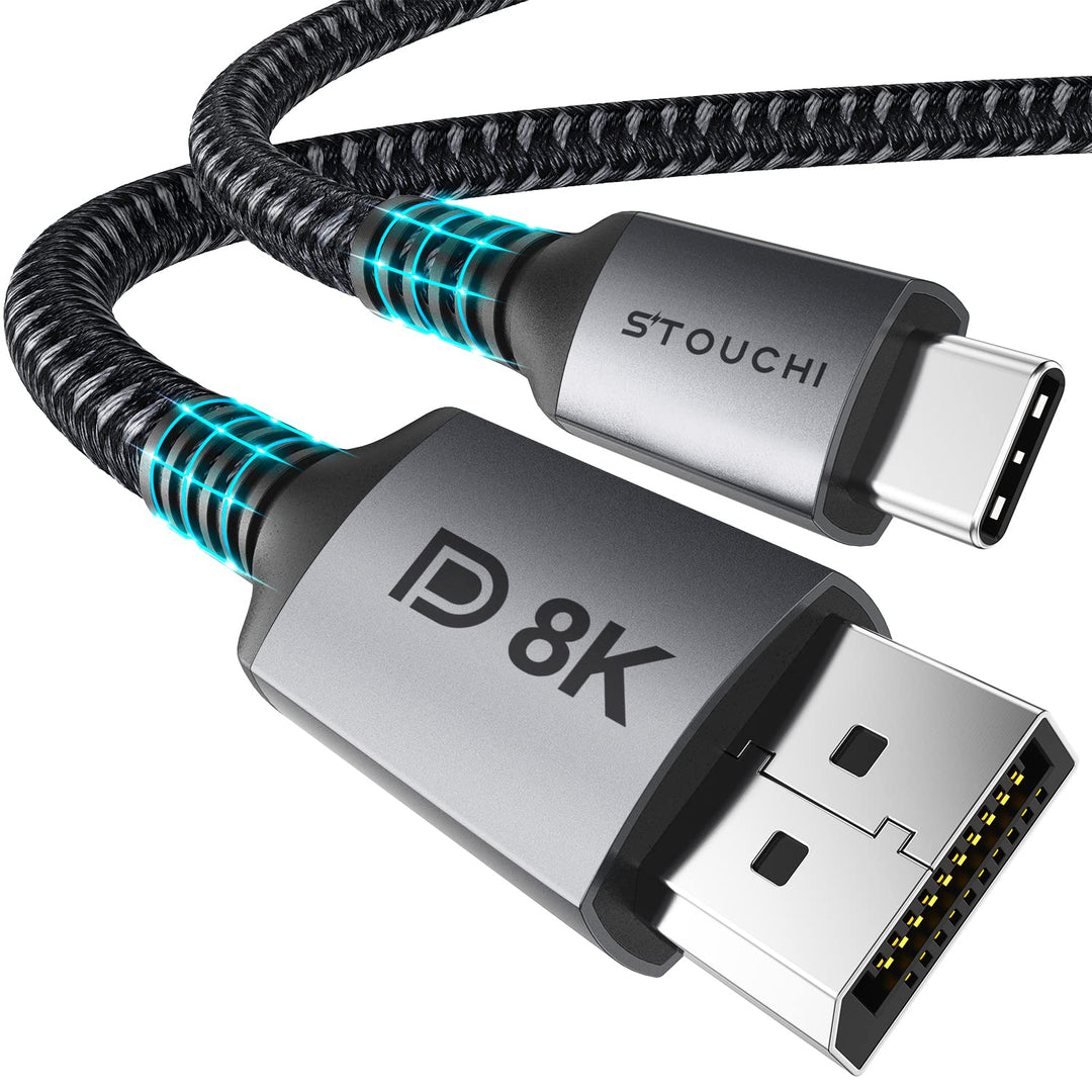 【2er Pack】USB C DisplayPort 1.4 Kabel 8K@60Hz Stouchi 4K@144Hz/120Hz 5K@60Hz 2K@240Hz Thunderbolt 3/
